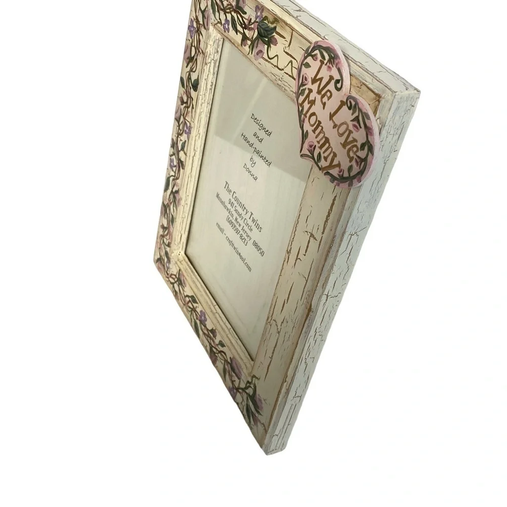 Wood Frame Mother's Day  5x7 Shabby Chic Handpainted Wood- We Love Mommy